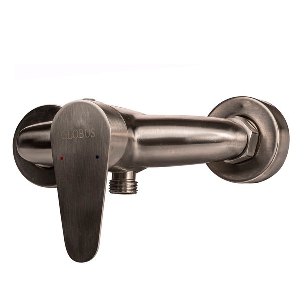 Змішувач для душової кабіни одновентильний GLOBUS LUX MAIN SM-105N сатин нержавіюча сталь з душовим набором 000017546