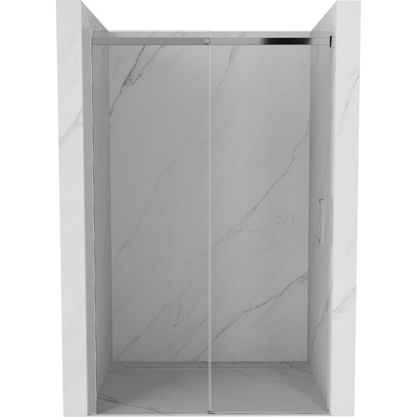 Двері для душової ніші MEXEN Omega скляні розсувні двосекційні 190x120см прозорі 8мм профіль хром MEX-825-120-000-01-00