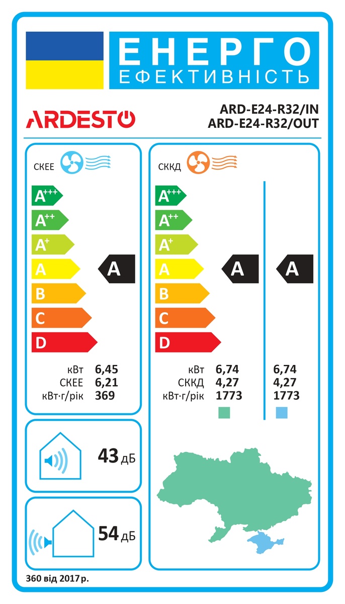 Кондиционер ARDESTO 70м² -7°C A/A белый ARD-E24-R32