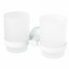 Стакан для зубных щеток настенный для ванной HACEKA Kosmos White белый стекло двойной 1145587 1 из 5