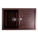 Мийка для кухні гранітна прямокутна PLATINUM 7850 TROYA 780x500x180мм без сифону коричнева PLS-A24770 1 з 7