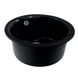 Мийка для кухні гранітна кругла PLATINUM 480 TURAS 480x480x220мм без сифону чорна PLS-A25048 3 з 6