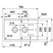 Мойка для кухни FRANKE гранитная Basis BFG 651-78 780x500мм прямоугольная врезная с сифоном на полторы чаши серая 114.0565.111 2 из 2