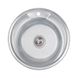 Кухонна мийка металева кругла LIDZ 490мм x 490мм мікротекстура 0.6мм із сифоном LIDZ490А06DEC 1 з 2