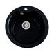 Мийка для кухні гранітна кругла PLATINUM 480 TURAS 480x480x220мм без сифону чорна PLS-A25048 1 з 6