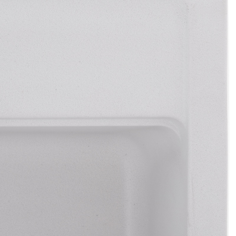 Мойка для кухни гранитная прямоугольная ZERIX ZS-5751S-01 570x510x190мм с сифоном белая ZX4595