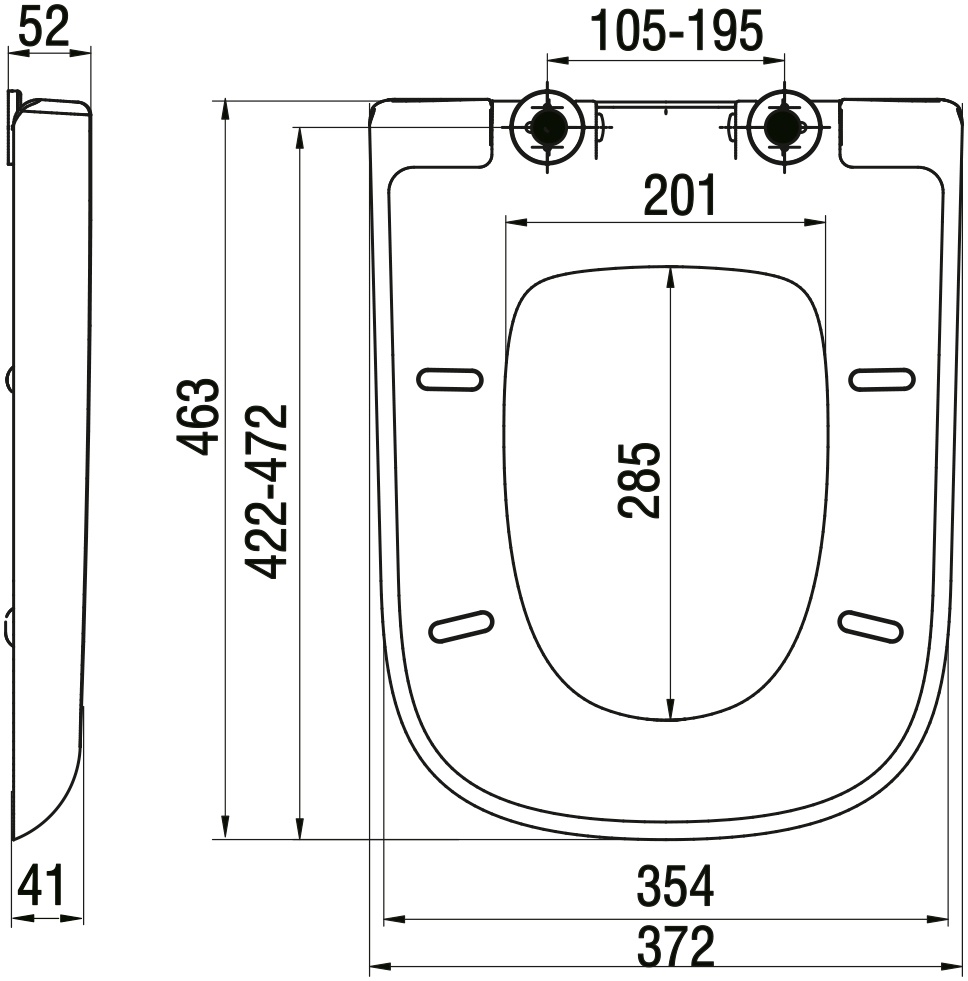 Сидіння для унітазу AM.PM LIKE C807851WH із мікроліфтом дюропласт 372x472мм швидкознімне 105мм між кріпленнями біле