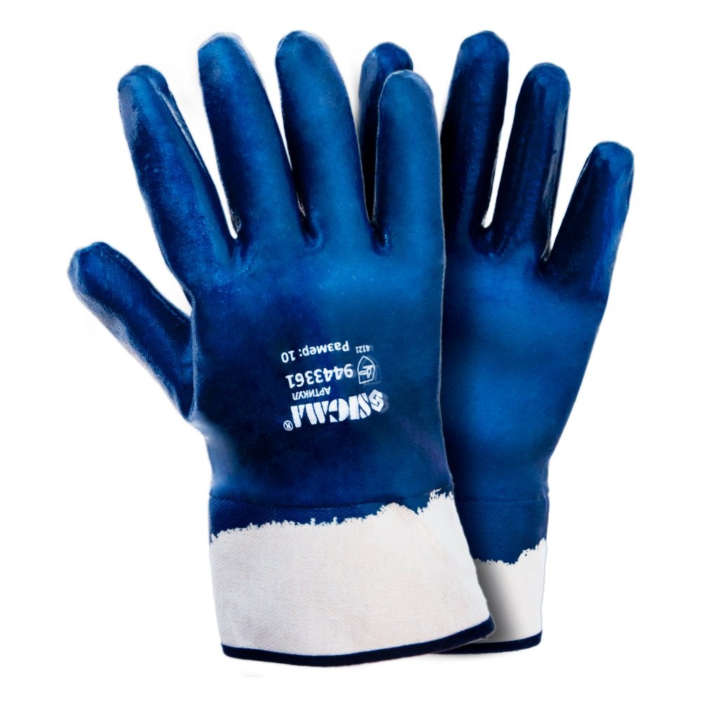 Перчатки трикотажные с нитриловым покрытием (синие краги) SIGMA (9443361)