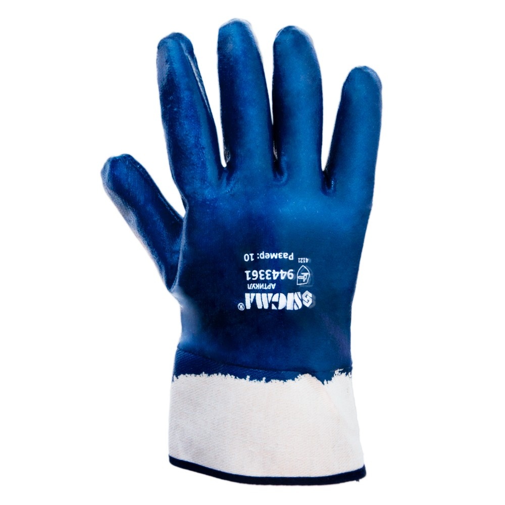 Перчатки трикотажные с нитриловым покрытием (синие краги) SIGMA (9443361)