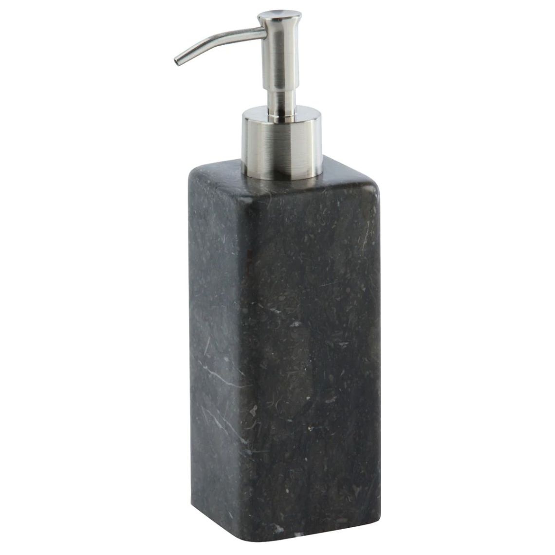 Дозатор для жидкого мыла AQUANOVA Hammam настольный на 200мл прямоугольный из камня серый HAMDIS-98