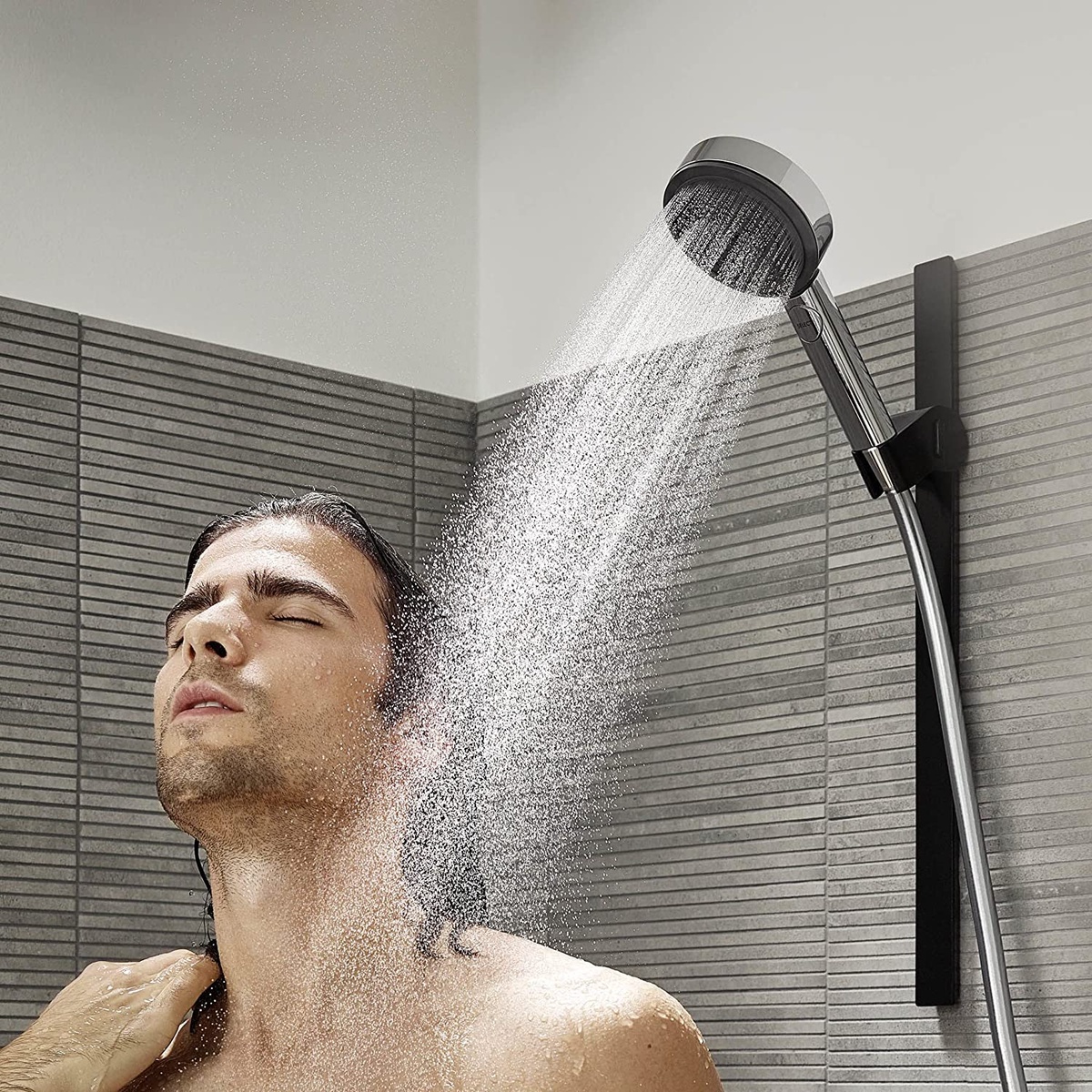 Душевая лейка HANSGROHE Pulsify Select Relaxation EcoSmart 24111000 с кнопкой 105мм пластиковая хром