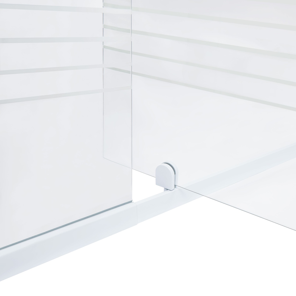 Двері скляні для душової ніші універсальні розпашні двосекційні Q-TAP Pisces 185x110см матове скло 5мм профіль білий PISWHI20111CP5
