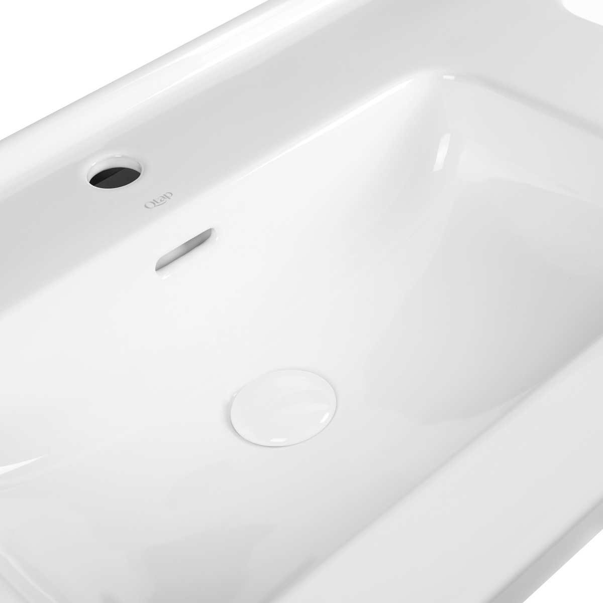 Умывальник врезной в ванную на столешницу 1205мм x 465мм Q-TAP Albatross белый прямоугольная на две чаши QT0111FL8167GW