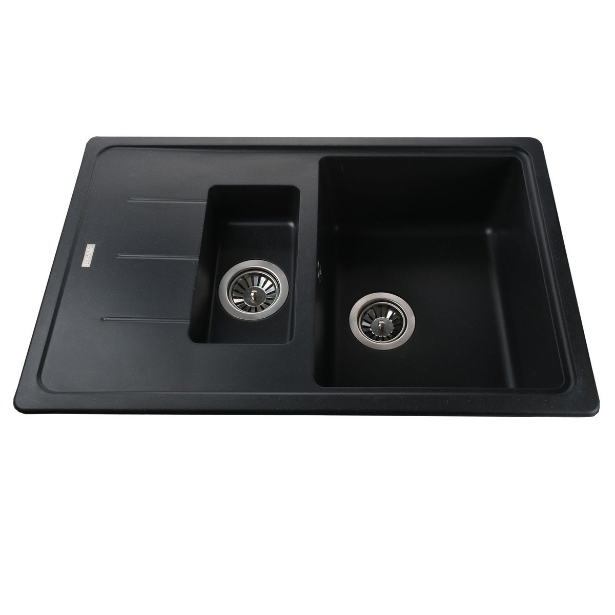 Кухонна мийка композитна прямокутна GLOBUS LUX IZEO 500мм x 780мм чорний на півтори чаші без сифону 000008302