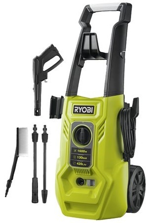 Мінімийка високого тиску Ryobi RY130PWA, 1600Вт, 130Бар, 420л/год, шланг 5м, 8.33кг