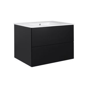 Тумбочка із умивальником для ванної Q-TAP Tern 81.5x59.5x46.5см підвісна чорний QT1772TPL8023080CMB