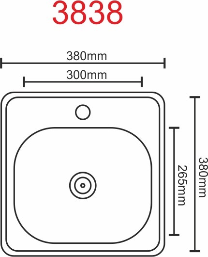 Мийка для кухні із нержавіючої сталі квадратна PLATINUM 3838 ДЕКОР 380x380x160мм мікротекстура 0.6мм із сифоном PLS-A214