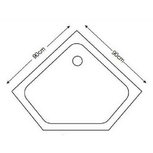 Поддон для душевой кабины ASIGNATURA Turia 90x90x15см пятиугольный акриловый c сифоном белый 39833005