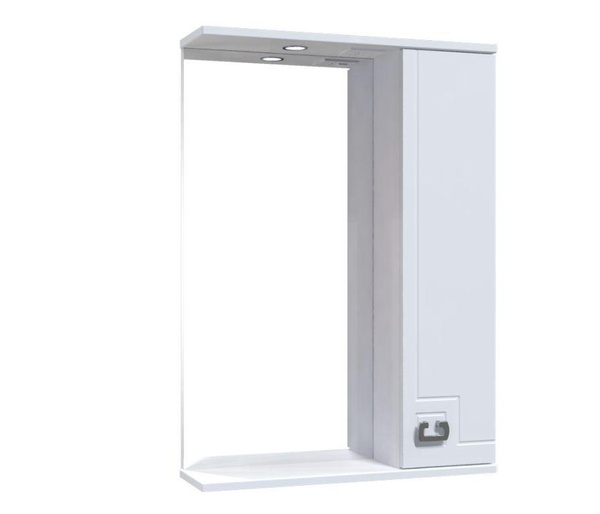 Шкафчик подвесной с зеркалом в ванную AQUARIUS LAURA 60x84.8x17см c подсветкой с полочкой белый AQ-U1113073863