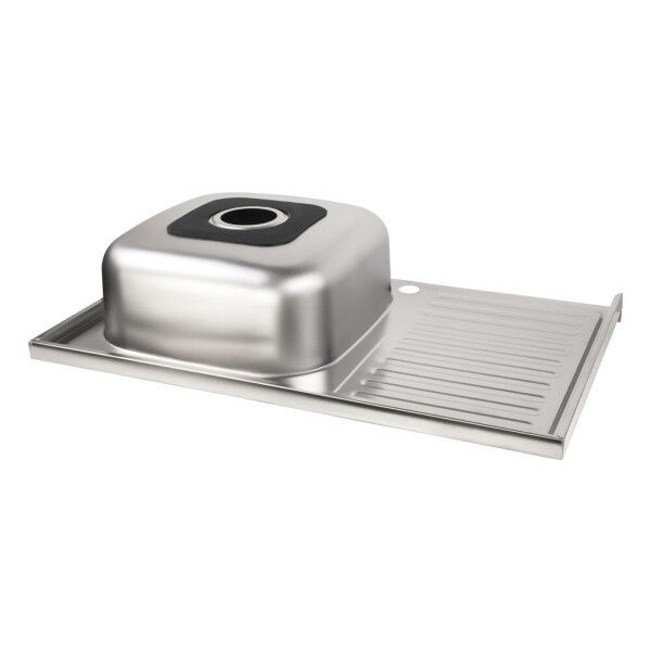 Мийка для кухні із нержавіючої сталі прямокутна накладна WEZER 800x500x160мм матова 0.6мм із сифоном W8050R