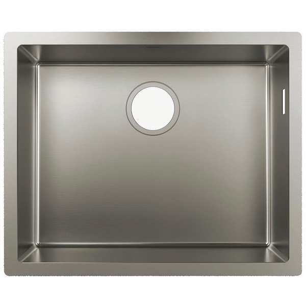Мийка для кухні із нержавіючої сталі прямокутна врізна під стільницю HANSGROHE S719-U500 550x450x190мм матова 1мм без сифону 43427800