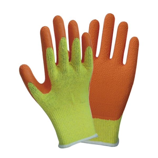 Перчатки трикотажные с частичным латексным покрытием кринкл р10 эконом (оранжевый манжет) SIGMA (9445421)