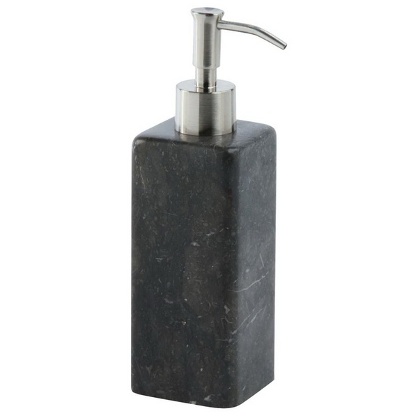 Дозатор для жидкого мыла AQUANOVA Hammam настольный на 200мл прямоугольный из камня серый HAMDIS-98