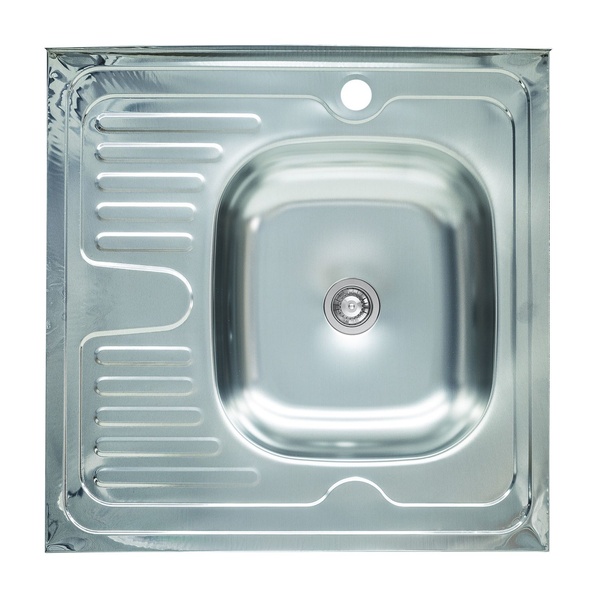 Мийка для кухні із нержавіючої сталі квадратна накладна PLATINUM 6060 R 605x605x120мм глянцева 0.4мм без сифону PLS-A412