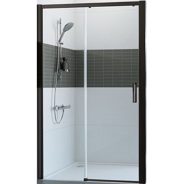 Двері скляні для душової ніші розсувні двосекційні HUPPE Classics 2 200x140см прозоре скло 6мм профіль чорний C25311.123.321