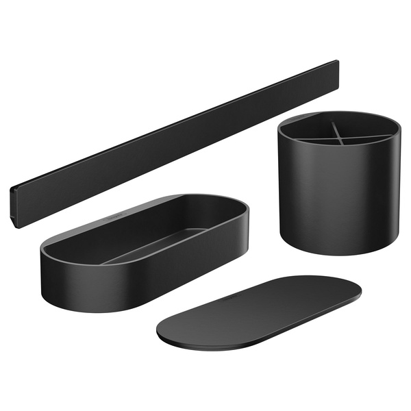 Комплект аксесуарів для ванної HANSGROHE WallStoris округлий пластиковий чорний 27968670