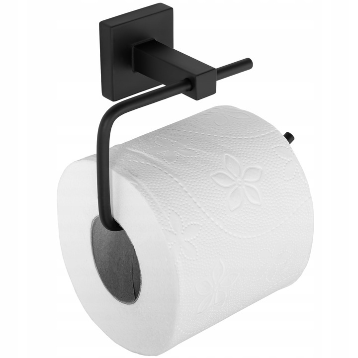 Тримач для туалетного паперу REA 322199 прямокутний металевий чорний REA-77000
