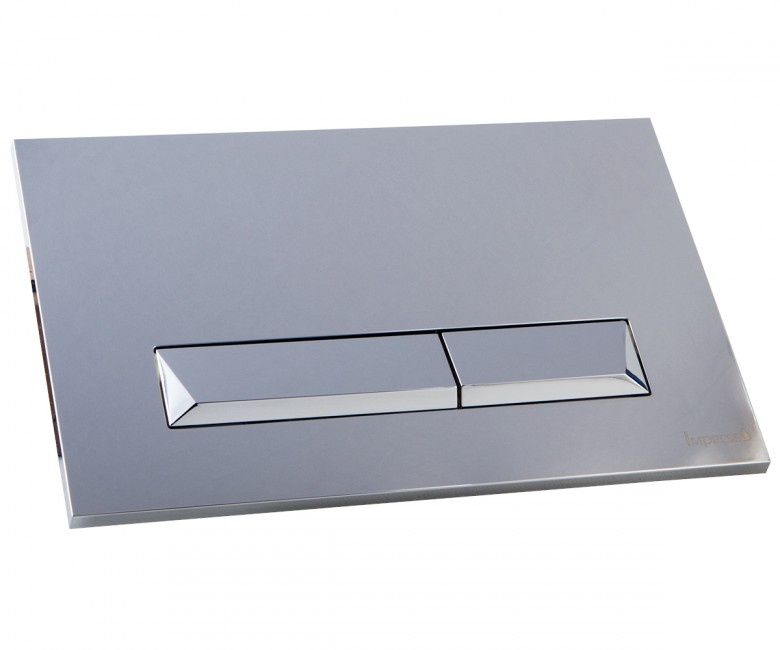 Кнопка слива для инсталляции IMPRESE PAN пластиковая двойная глянцевая хром i8100