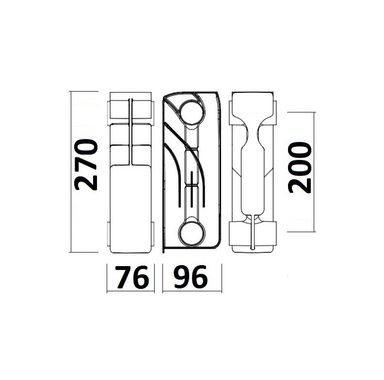 Біметалічний радіатор опалення GALLARDO BISMALL 270x76 мм бокове підключення секційний 000020218 продаж від 10шт