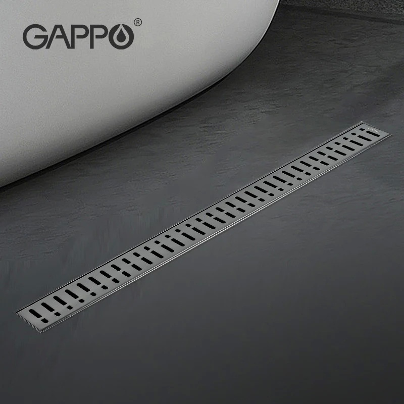 Трап лінійний для душу GAPPO 500мм із сухим затвором сірий G85007-39