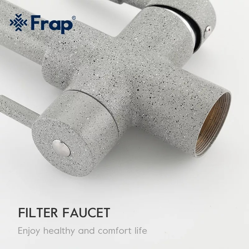 Cмеситель для кухни с краном для фильтрованной воды FRAP серый латунь F4352-22