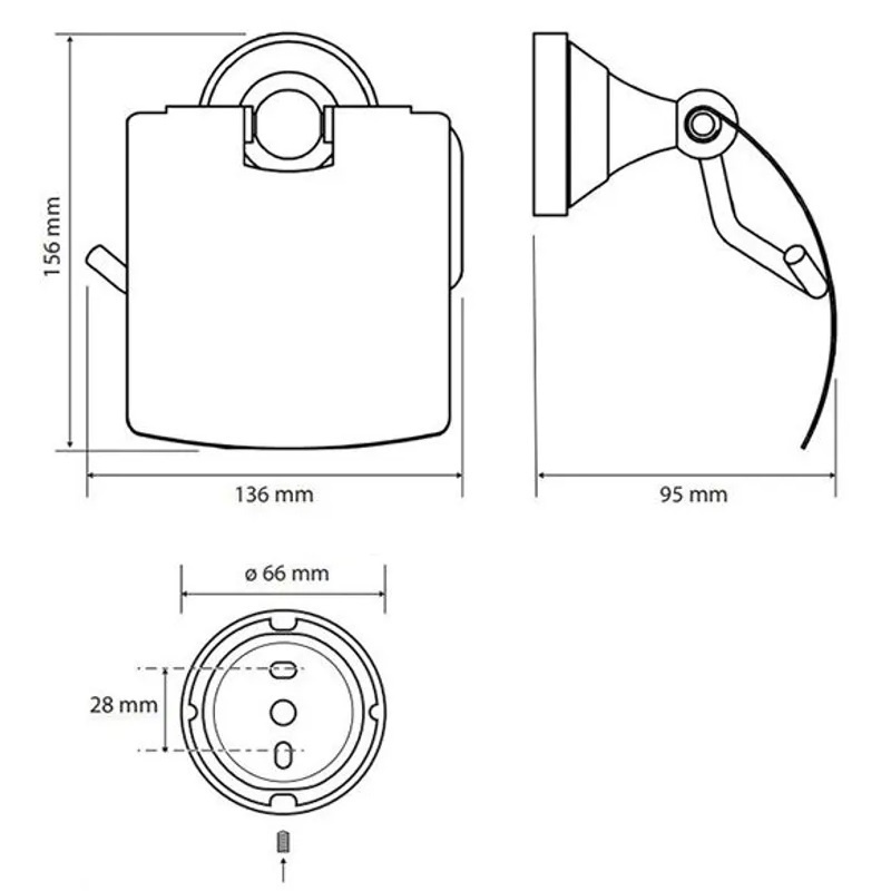 Тримач для туалетного паперу із кришкою BEMETA Kera округлий металевий бронза 144712017