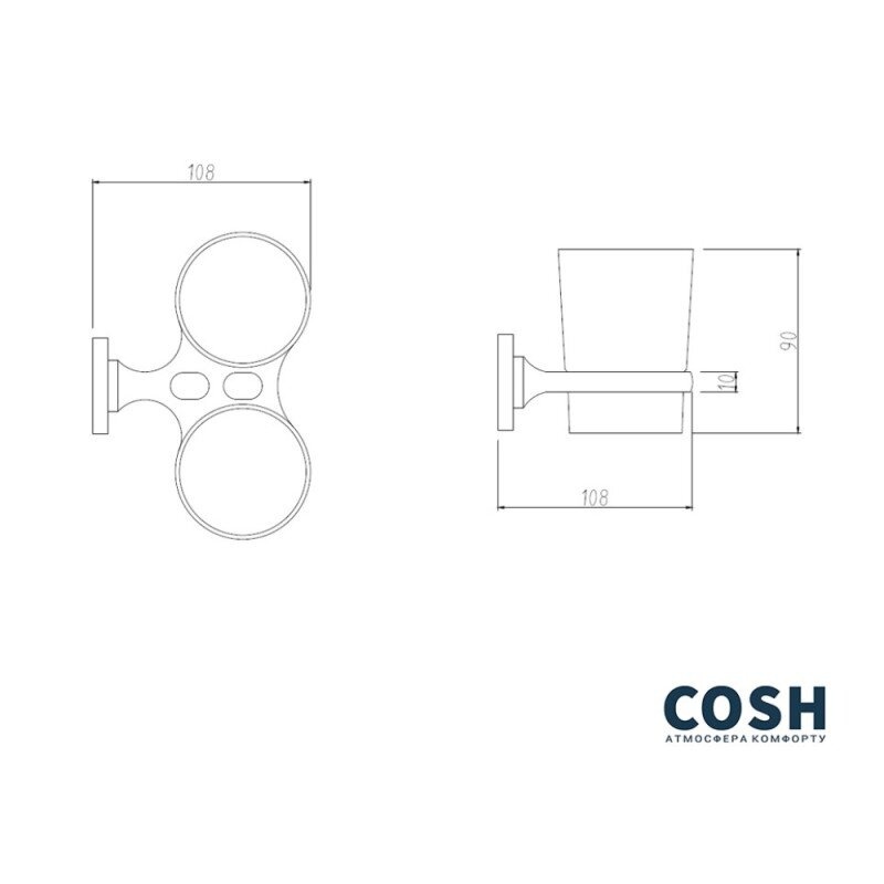 Подставка для зубных щеток подвесная в ванную COSH 80 хром тип COSHCRMS80914