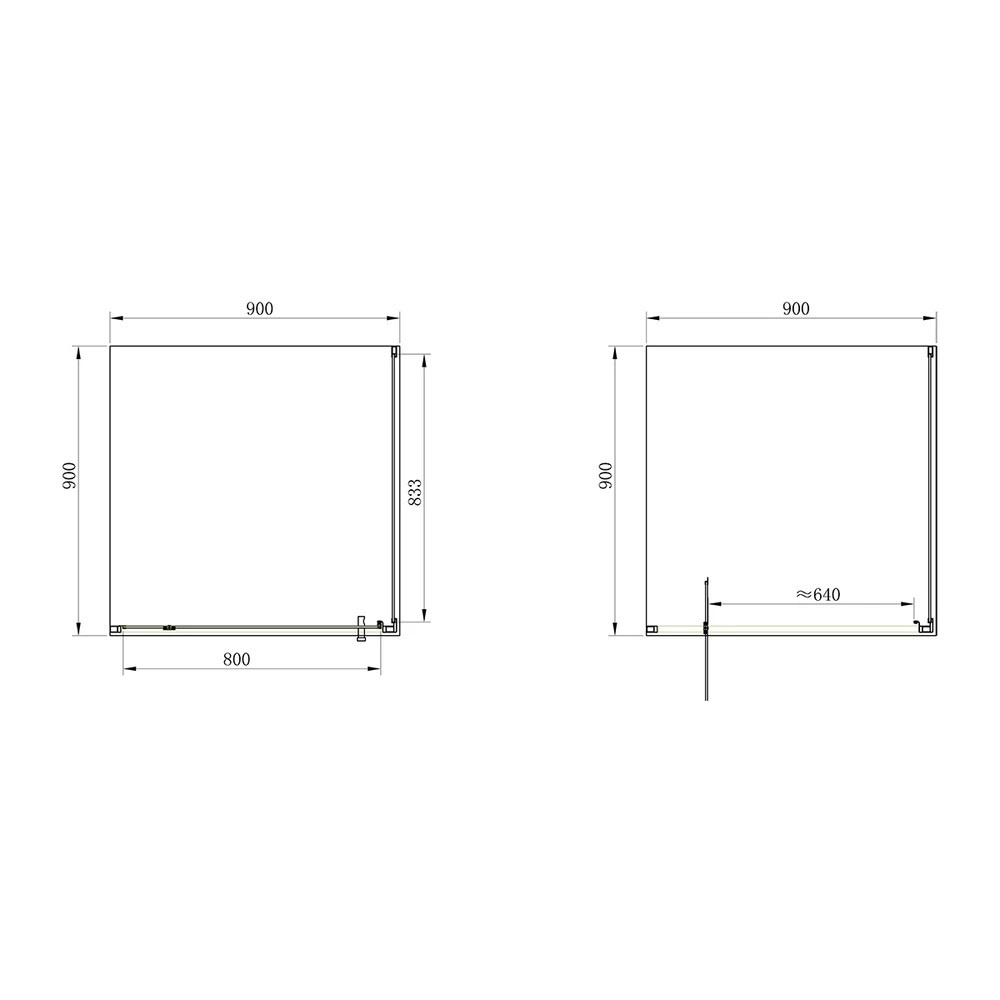 Кабіна для душу квадратна кутова без піддону PRIMERA Frame 90x90x190см прозоре скло 6мм профіль хром SHRC56906