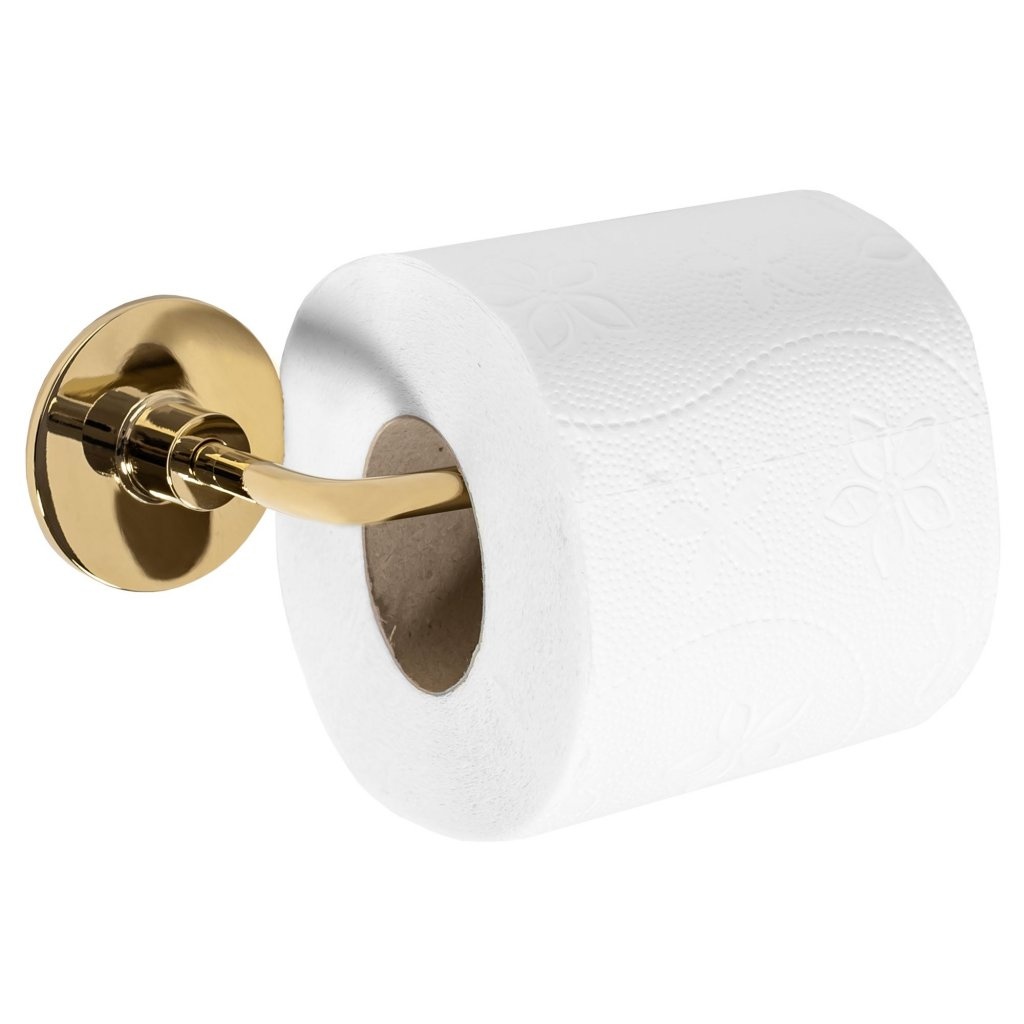 Держатель для туалетной бумаги REA 322203A округлый металлический золото REA-77066