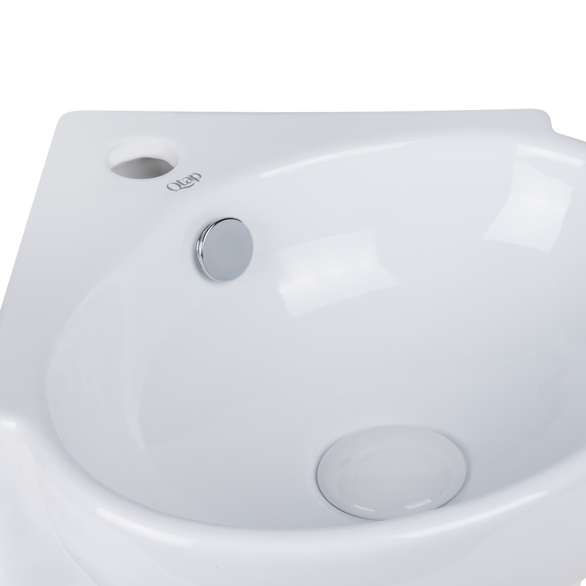 Раковина подвесная для ванны 360мм x 385мм Q-TAP Leo белый овальная QT11115010W