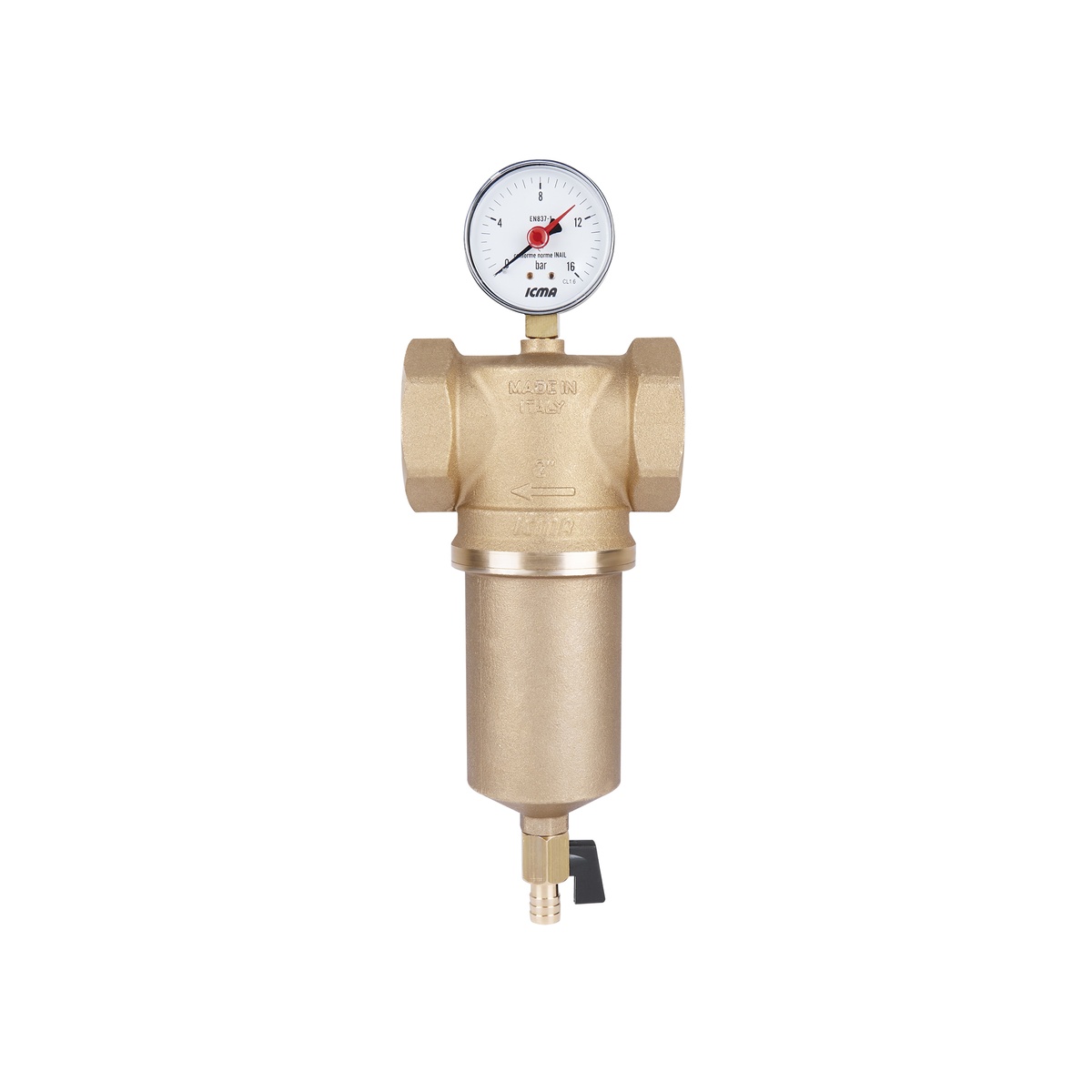 Фильтр самопромывной ICMA для горячей воды 2" 100 мкм с манометром 83750AJ05