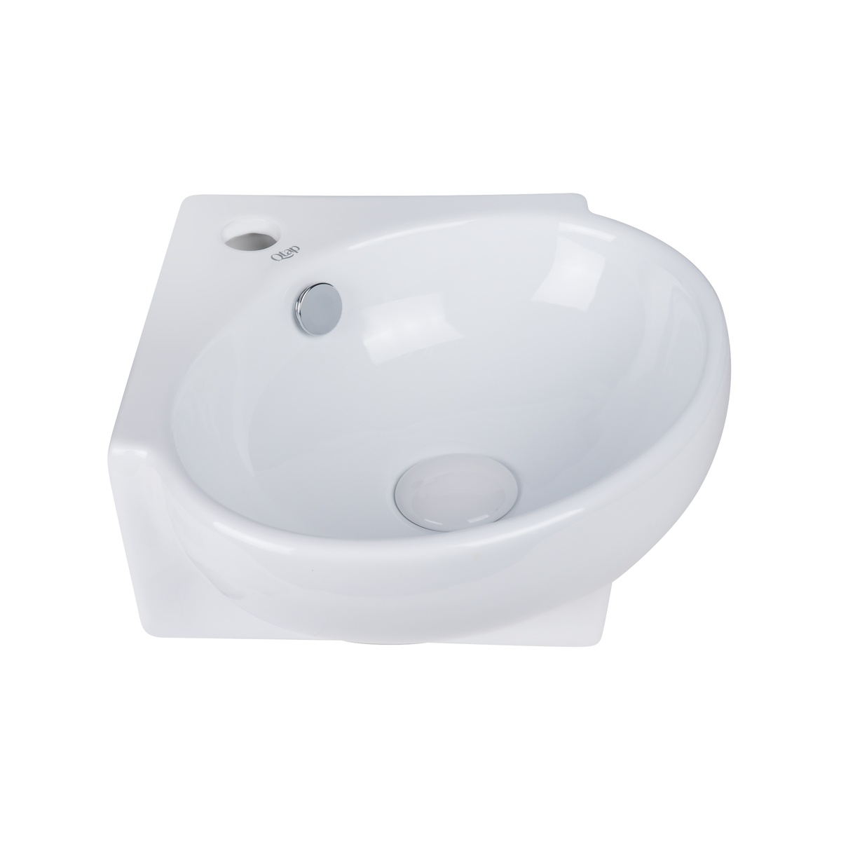 Умивальник підвісний для ванної 360мм x 385мм Q-TAP Leo білий овальна QT11115010W