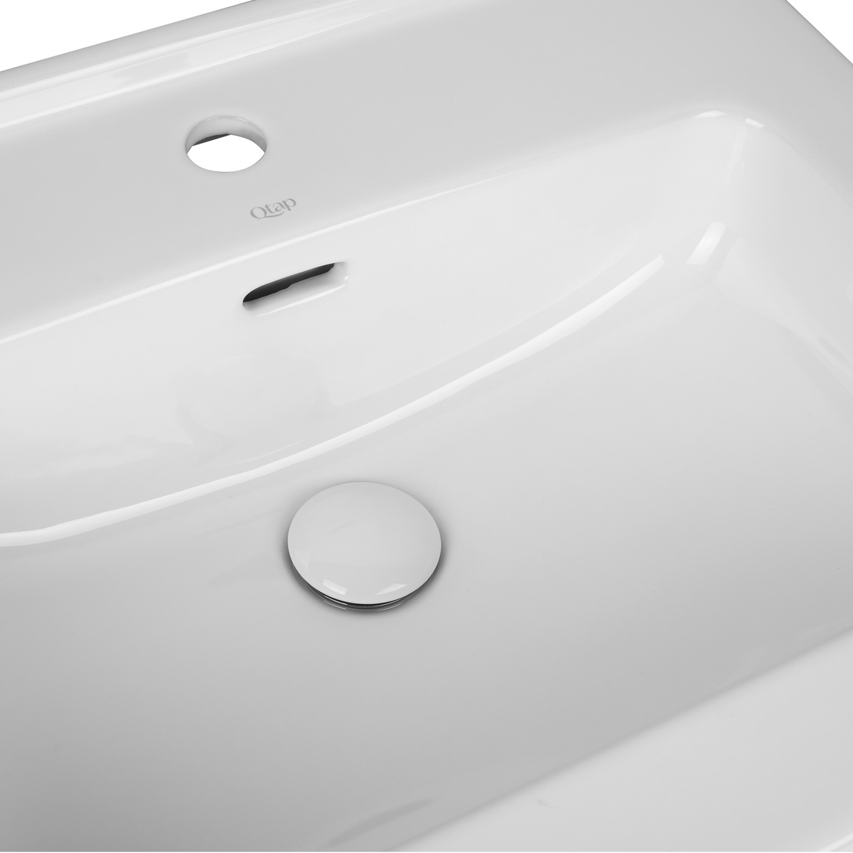 Умывальник врезной для ванной на столешницу 610мм x 465мм Q-TAP Albatross 01 белый прямоугольная QT0111FL8167AW