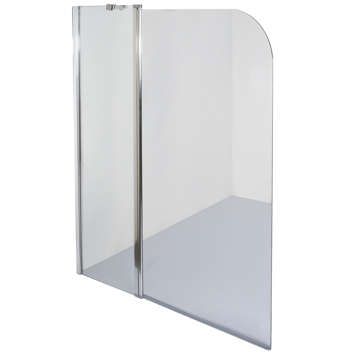 Шторка для ванны стеклянная BRAVO ENZA 120T универсальная двухсекционная распашная 140x120см прозрачная 6мм профиль хром 000023253
