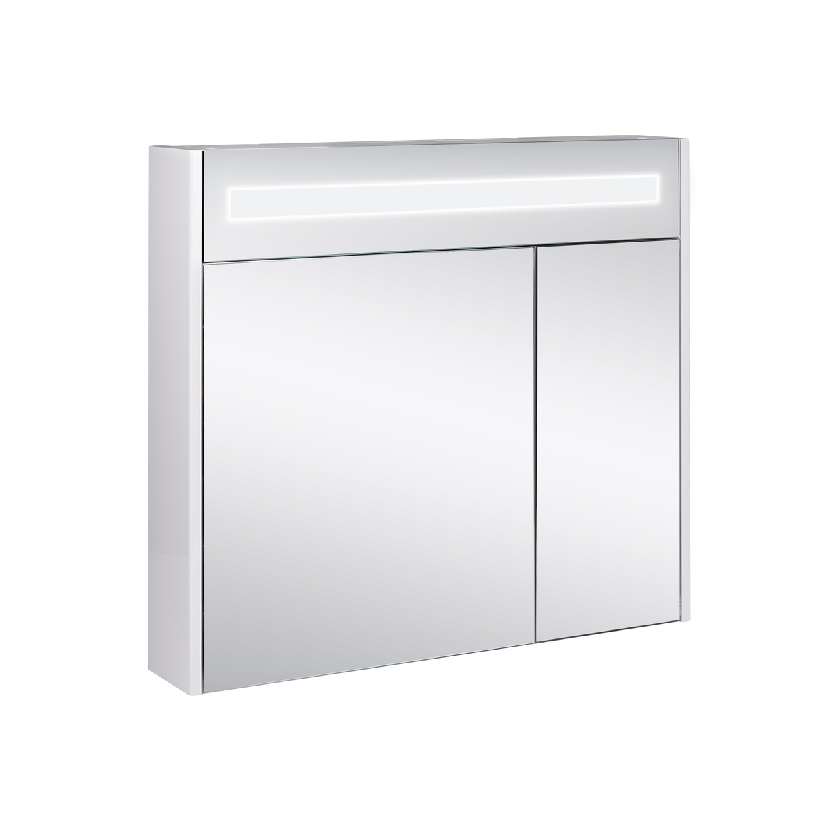 Шкаф с зеркалом в ванную Q-TAP Robin 80x73x14.5см c подсветкой белый QT1377ZP8001W