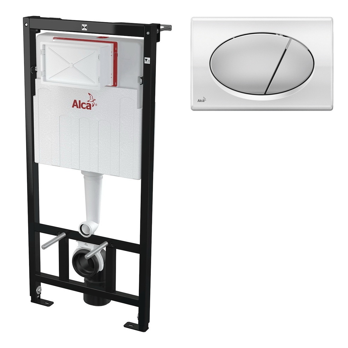 Система інсталяції для унітазу ALCAPLAST Sadromodul з кнопкою хром глянец AM101/1120 + M71
