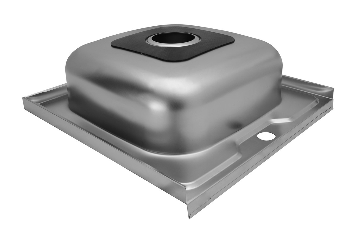 Мийка для кухні із нержавіючої сталі квадратна накладна KRONER KRP 500x500x160мм мікротекстура 0.6мм із сифоном CV022811