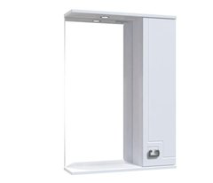 Шкафчик подвесной с зеркалом в ванную AQUARIUS LAURA 55x84.8x17см c подсветкой с полочкой белый AQ-U1113073598