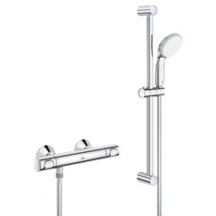 Змішувач для душу із термостатом GROHE QuickFix Precision Flow 34841000 хром латунь з душовим набором CV030607