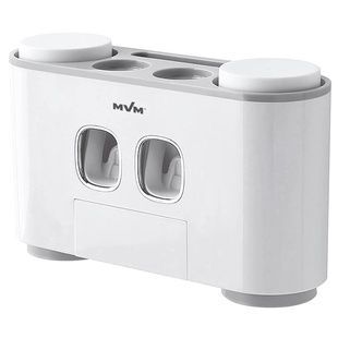 Тримач для зубних щіток MVM округлий пластиковий сірий BP-25 white/gray